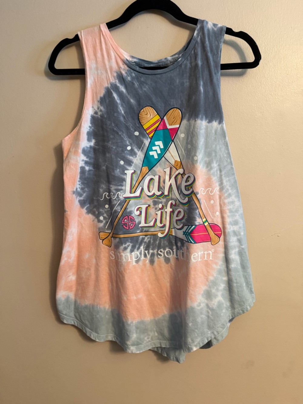 Simply Southern Tie-Dye Muscle Tank in Pink and Gray